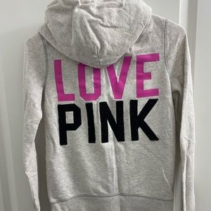Pink zip up sweatshirt